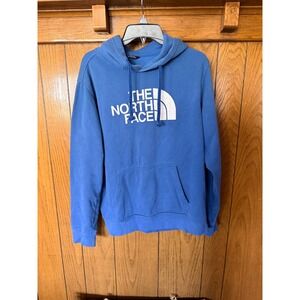 The North Face Mens Blue Half Dome Logo Pullover Hoodie Sweatshirt Size Medium